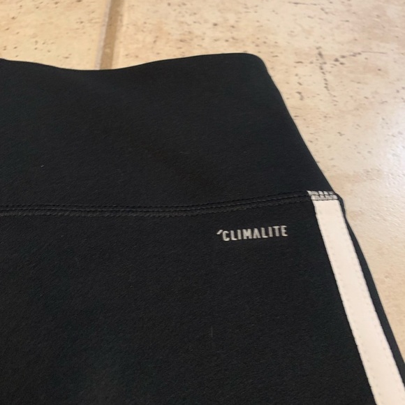 Adidas Black & White 3-Stripe Cropped Leggings - XS Climalite - Picture 4 of 7